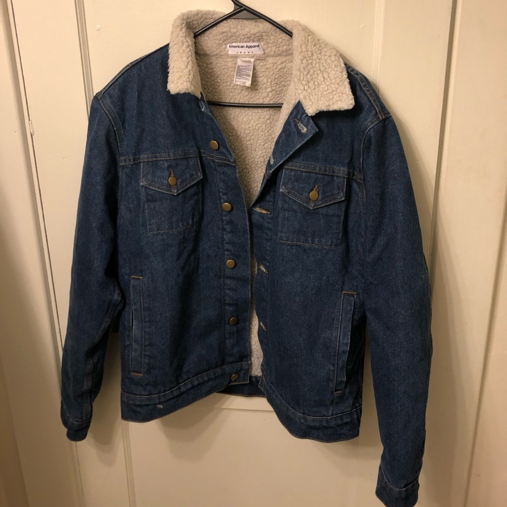 American Apparel Denim Jacket with Sherpa Collar